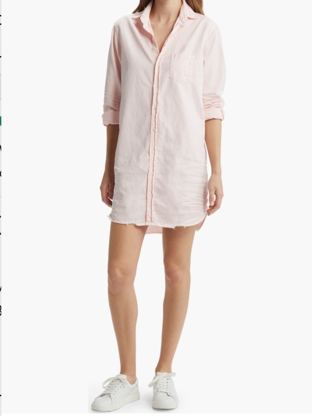 Frank & Eileen Mary Classic Long Sleeve Shirt Dress, Light Pink